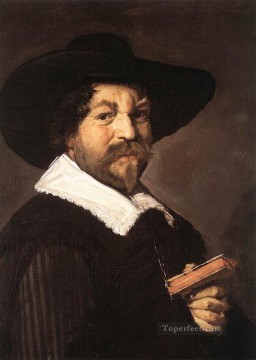 フランス・ハルス Painting - 本を持つ男の肖像 オランダ黄金時代 フランス・ハルス